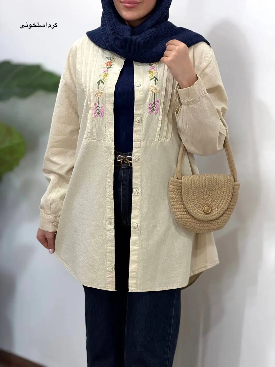 مانتو لینن گلدوزی آیسو سوگل